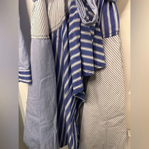 Maeve Newport Striped Blue and White Wrap Shirt Dress NWOT - Picture 4 of 9